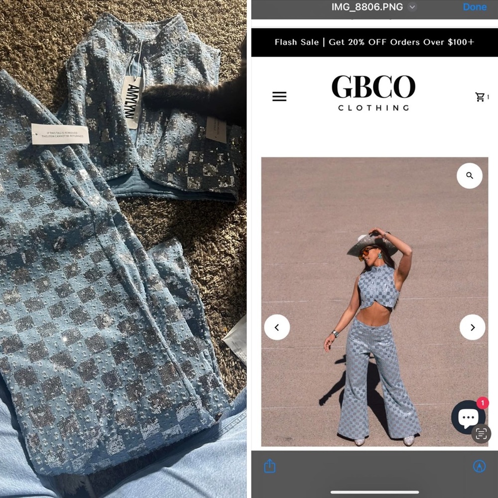 Blue Sequin Women's Jumpsuit